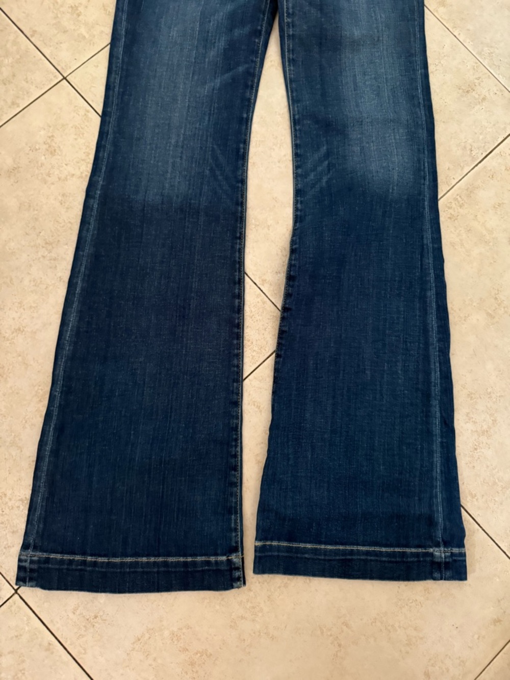 7 For All Mankind Dark Indigo Wide Leg Jeans - Picture 3 of 12